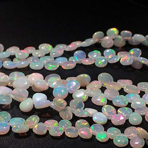Ethiopian Welo Opal Plain Heart Briolettes, Beautiful Ethiopian Opal Beads, Opal Necklace, 4-7mm, 10 Pcs
