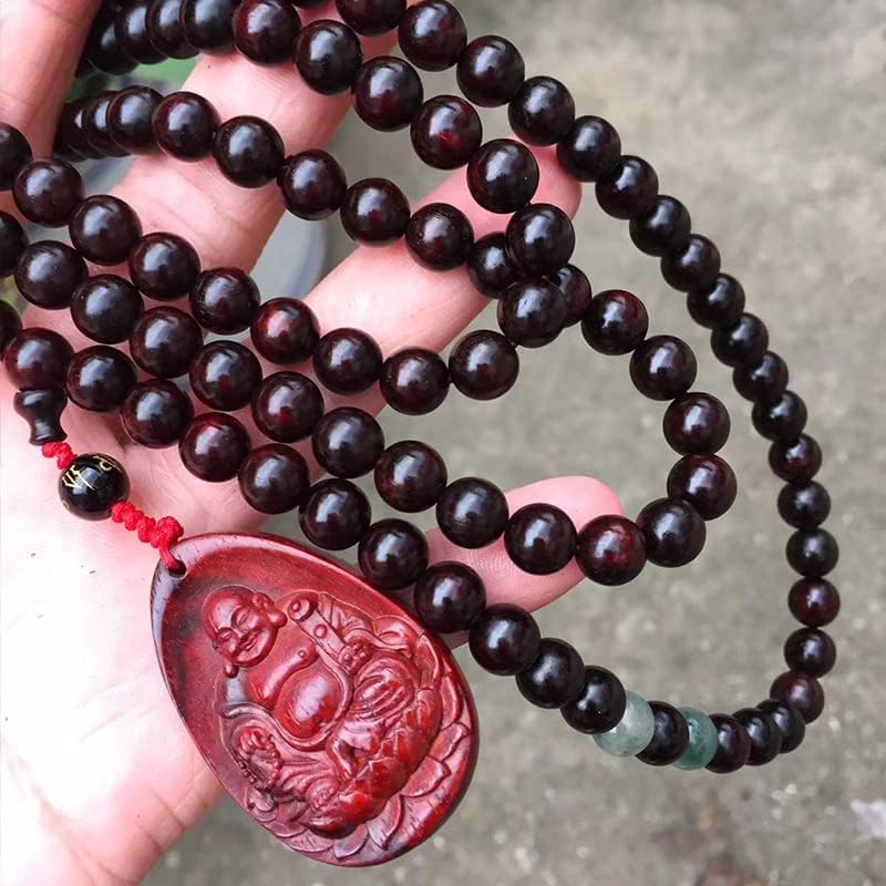 印度小叶紫檀【弥勒佛】 08 * 108颗高油密老料佛珠手串手链念珠(小叶紫檀弥勒佛)