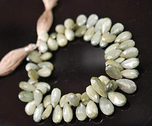 Grey Cats Eye Faceted Pears 12 to 14.5 mm 30 Beads Code-HIGH-61816