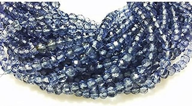Iolite Gem Stone, Micro Faceted Beads, Coated Quartz, Rondelle Beads, Wholesale Beads, 4mm 14 Inches lot of 25 Strands CHIK-STRD-98438