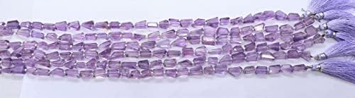 13 inch Strand of Natural gem Amethyst, 7x10mm Nugget Faceted Beads for DIY Jewelry Making. | Beads_01714