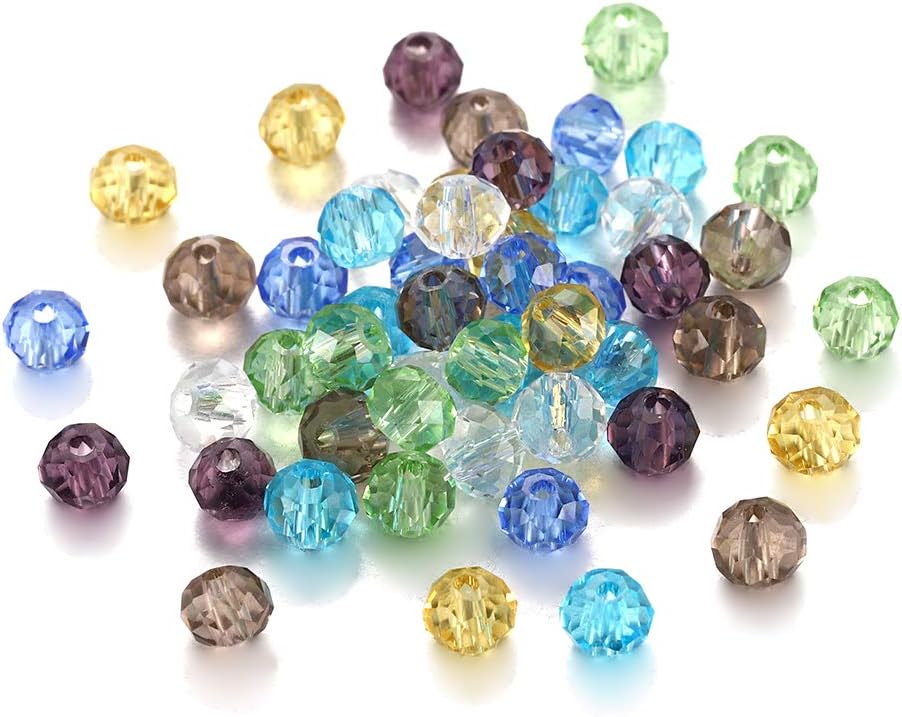 70-300pcs 3/4/6/8mm Translucent Czech Crystal Glass Bead Faceted Colorful Spacer Bead for DIY Bracelet Jewelry Making Supplies (Camel, 4mm x 200pcs)