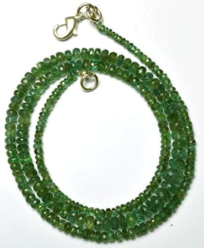 1 strand natural 19 inches stands agems natural emerald transparent faceted roundels beads necklace 2 to 6 mm