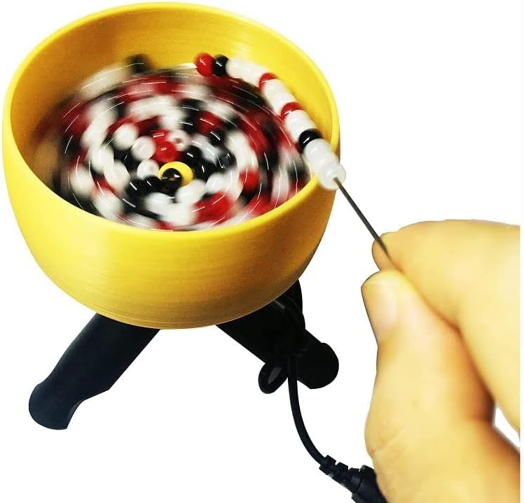 USB Beading Machine Tool Bead Stringing Bowl Beaded Bracelet Necklace Making Kit Electric Beading Rotator Bowl Punch Needle Kit - (Color: beading machine)