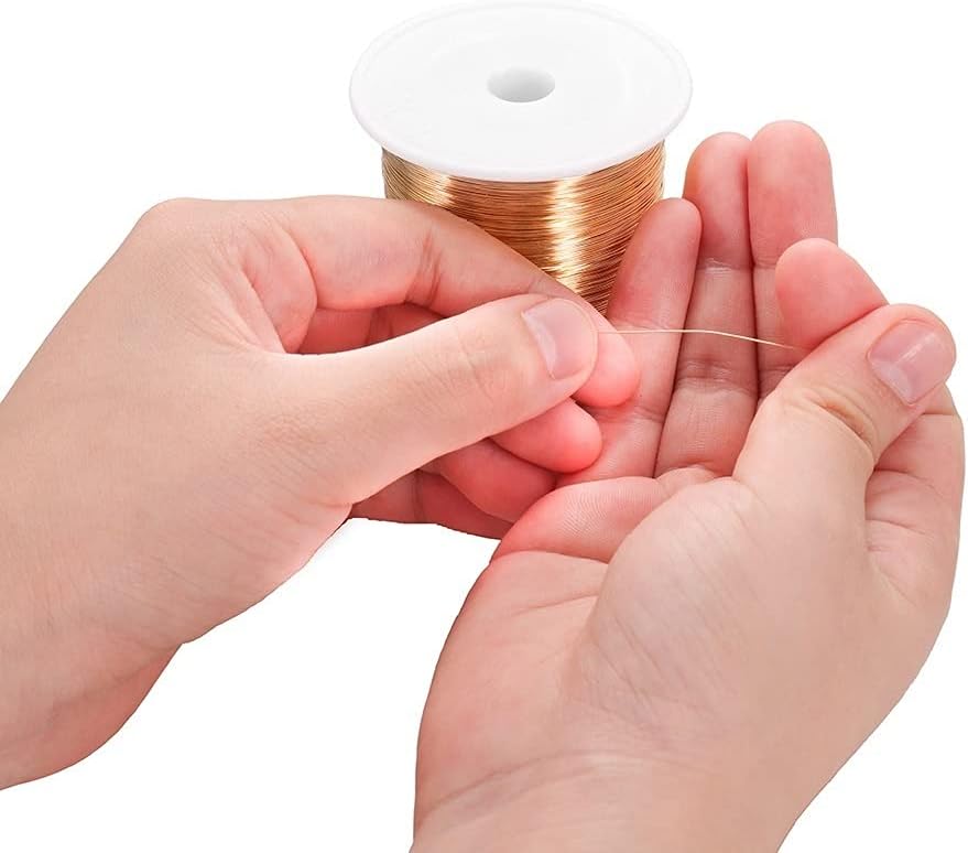 OP 60-640m 0.3-1mm Copper Wire Colorfast Beading Wire Cord Jewelry String for DIY Craft Making Jewelry Cord String Accessories T108 (Color : Gold, Size : 0.6x200m)