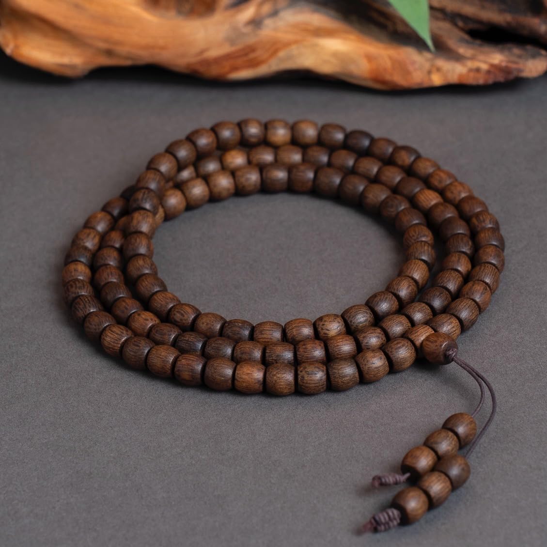 Fusen Red Clay Agarwood Prayer Beads 6×6mm*108 Beads, Sinking Grade