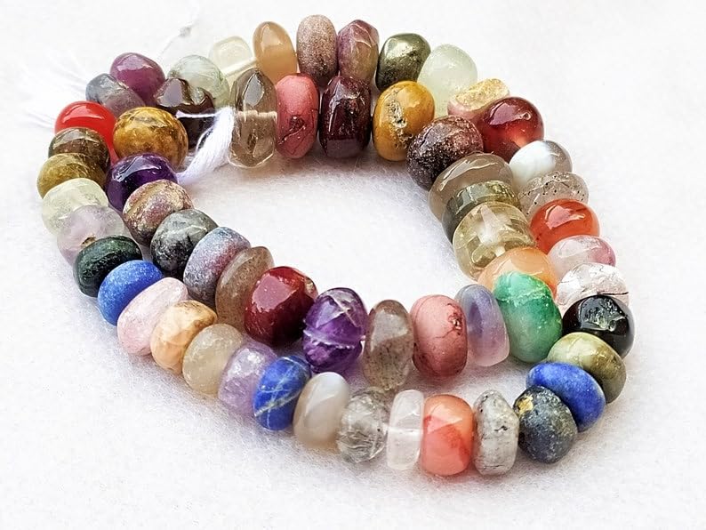 13 inch Strand of Natural gem Multi Gemstone, 7-11mm rondelle Smooth Beads for DIY Jewelry Making. | Beads_05481