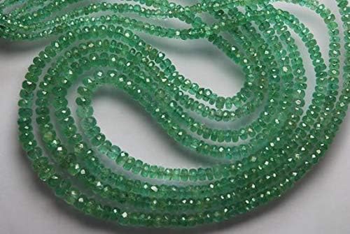 3 Strands Necklace, Super Quality, Natural Green Emerald, Natural African Zambian Emerald Faceted Rondelles, Size 2.5-6mm Code-HIGH-2831
