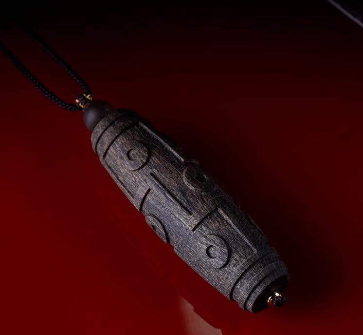 Agarwood Natural Vietnam Nha Trang Agarwood DZI Pendant Lucky Beads 60mm*20mm