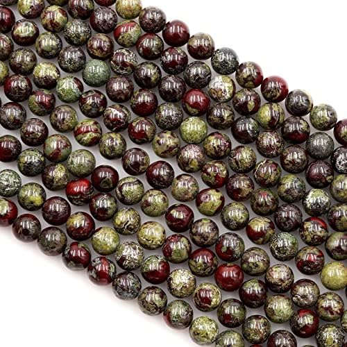 13 inch Strand of Natural gem Dragon Blood Jasper, 6 mm Round Smooth Beads for DIY Jewelry Making. | Beads_03442