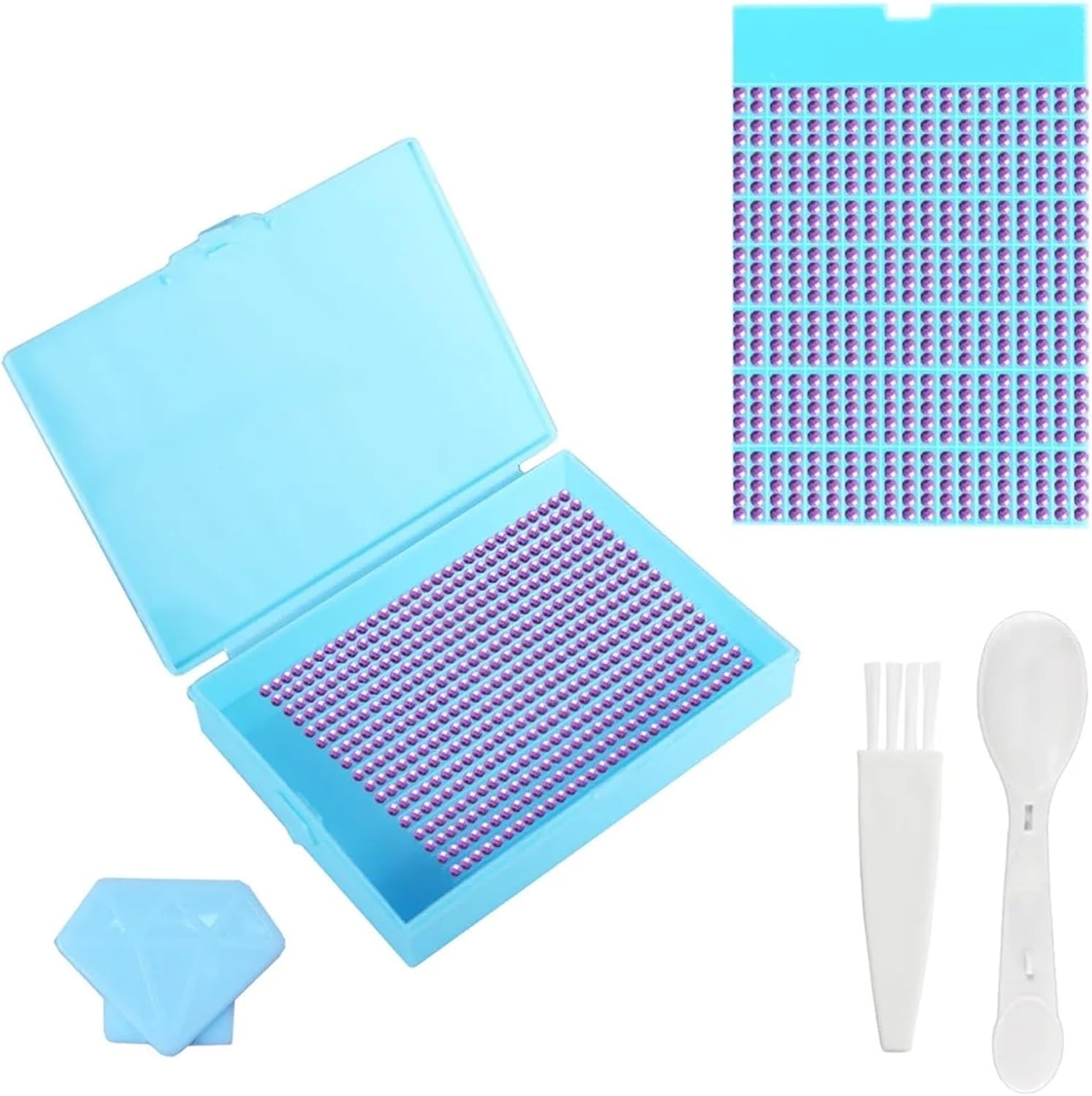 15/30pcs DIY Craft Flip Top Diamond Painting Tray Art Accessories Beading Plates Beads Sorting Storage with Stopper(Purple,30pcs,Type2)