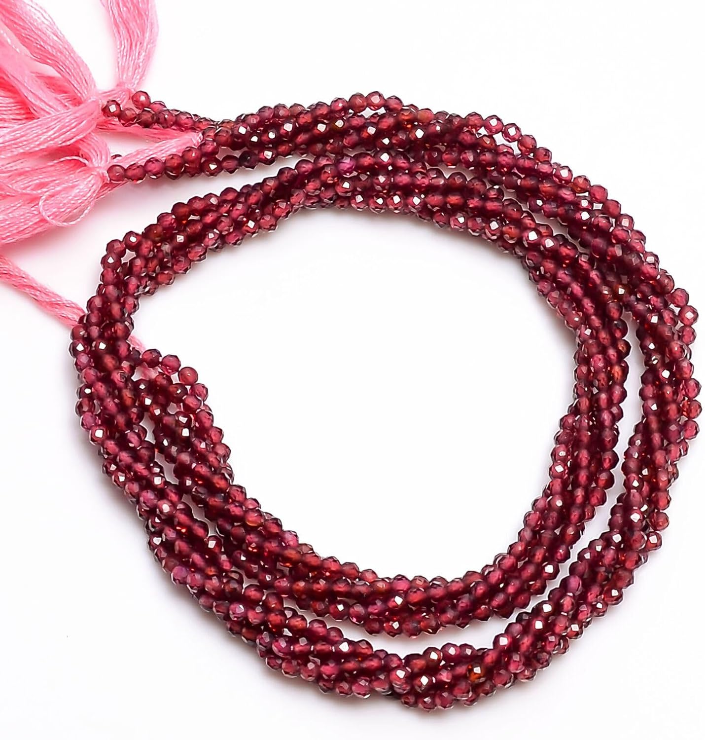 2.5 mm Natural Rhodolite Garnet Faceted Round Rondelle Beads 33 cm 50 Strand CHIK-STRD-87528
