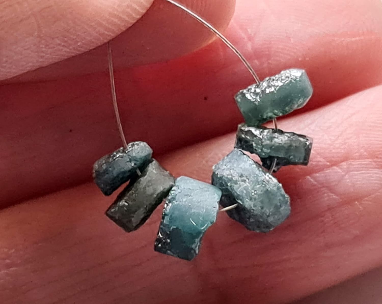 4.8-6mm Blue Button Shaped Raw Diamonds, Front Top Drilled Raw Diamond Button Beads, Blue Tyre Rough Uncut Diamond(1Pc to 5Pc Option)-PPD941, 4.8-6 MM Approx.