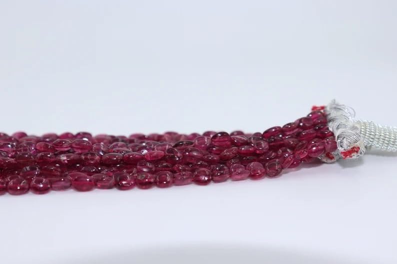 Rubellite Smooth Oval Shape Beads 4 * 6 mm Tourmaline Smooth Oval Beads Rubellite Oval Beads Wholesale Beads for Making Jwelery