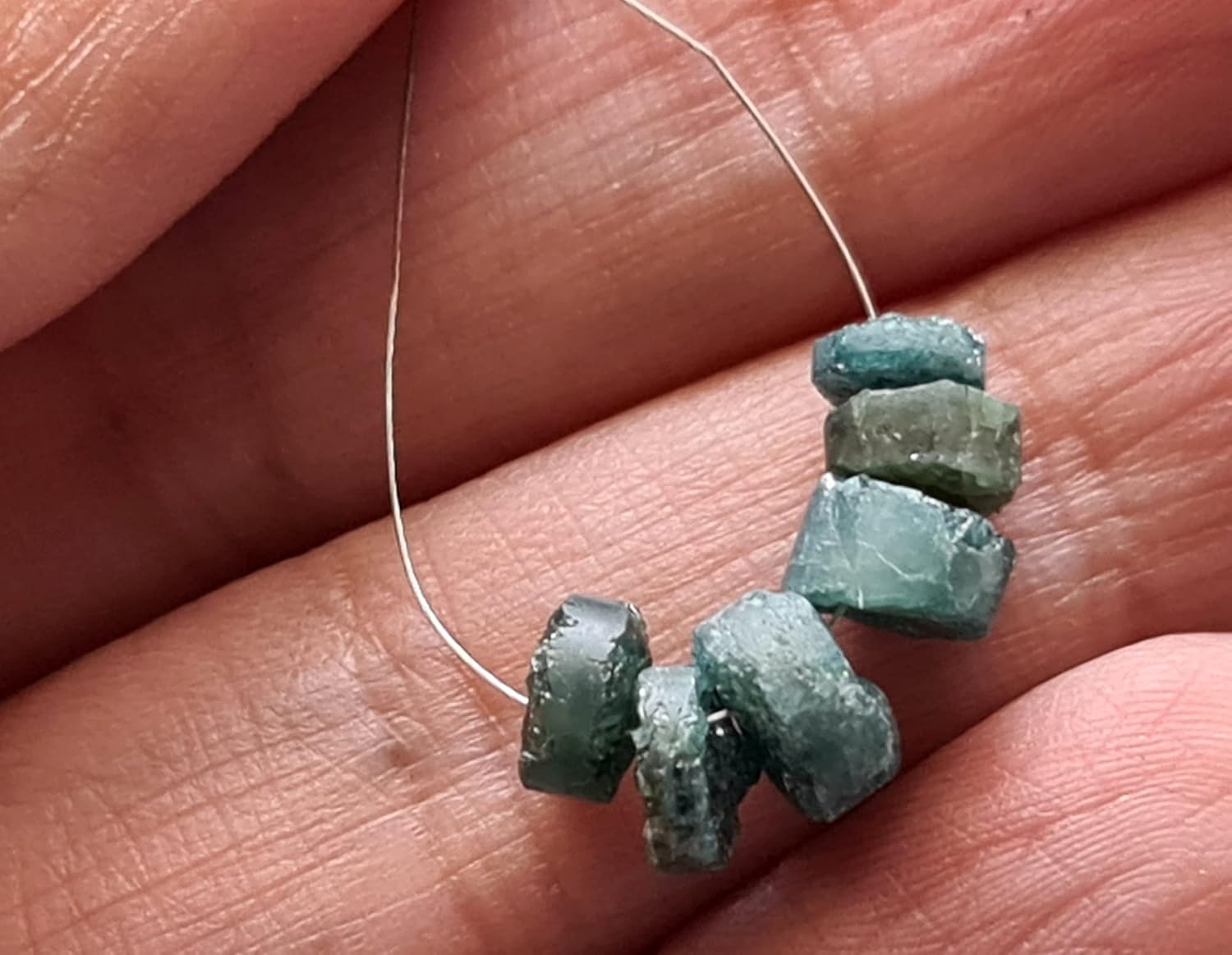 4.8-6mm Blue Button Shaped Raw Diamonds, Front Top Drilled Raw Diamond Button Beads, Blue Tyre Rough Uncut Diamond(1Pc to 5Pc Option)-PPD941, 4.8-6 MM Approx.