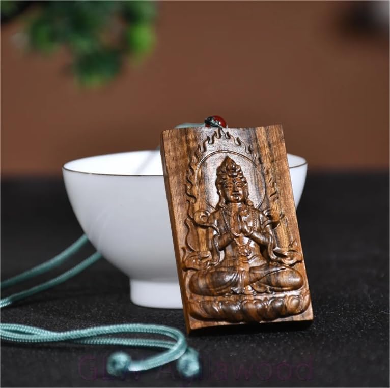 Agarwood True Vietnam Agarwood Hand Carving Aloewood Avalokitesvara Pendant Car Pendant