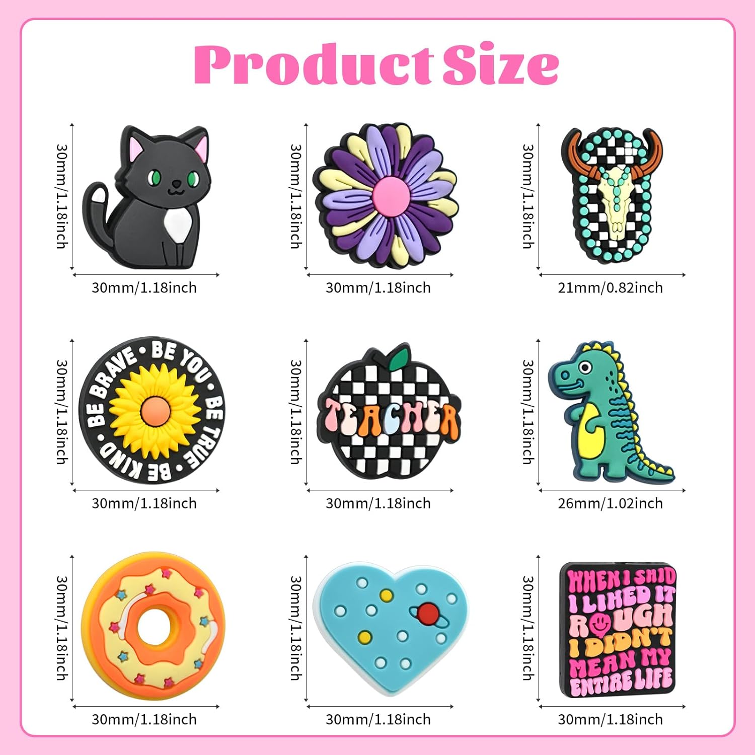 500Pcs Silicone Focal Beads Bulk, Different Random Mix Collections Teacher Character Animal Cartoon Focal Beads for Pens Keychains DIY Jewelry Making