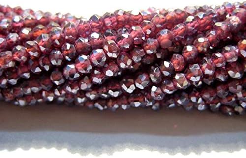 13 inch natural beads strand of 3mm faceted rondelle garnet gemstone Beads for DIY jewelry - necklace, bracelet, earring, ring.
