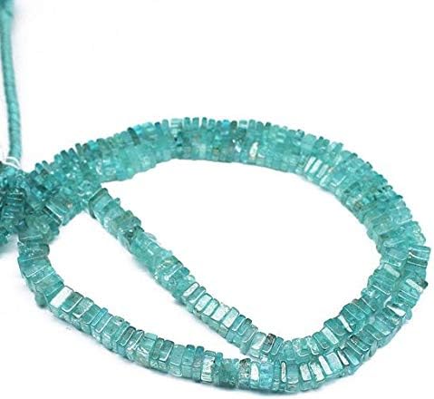 2 Strand Natural Blue Apatite Smooth Square Cube Gemstone Loose Craft Beads 16 Inch Long 3mm 4mm Code-HIGH-901
