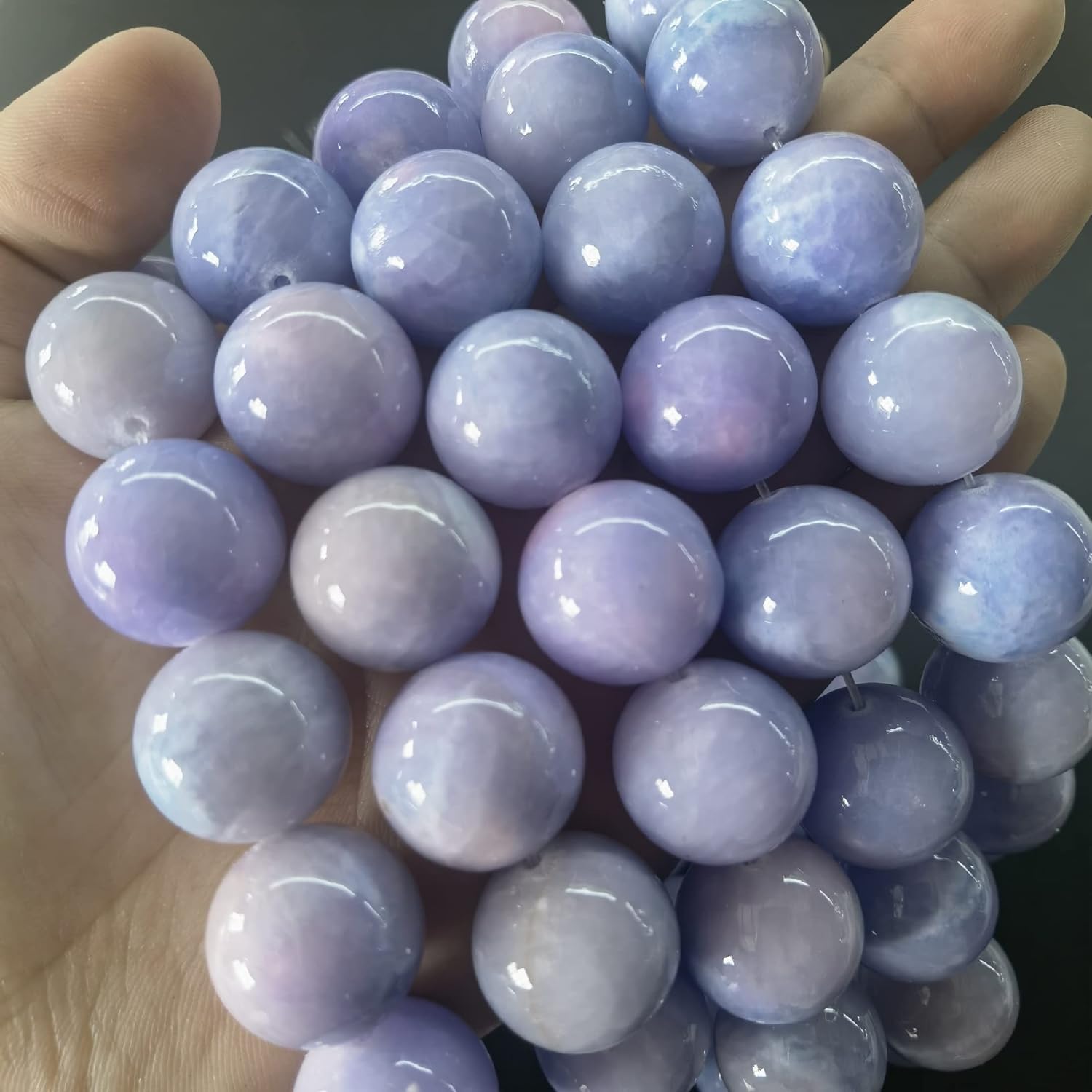 Bodhi Purple Jadeite Loose Beads Purple Chalcedony Crystal Beads Handmade DIY Word Beads Bracelet String Trendy Jewelry Materials (Color: A, Size: 6mm) (A 12mm)
