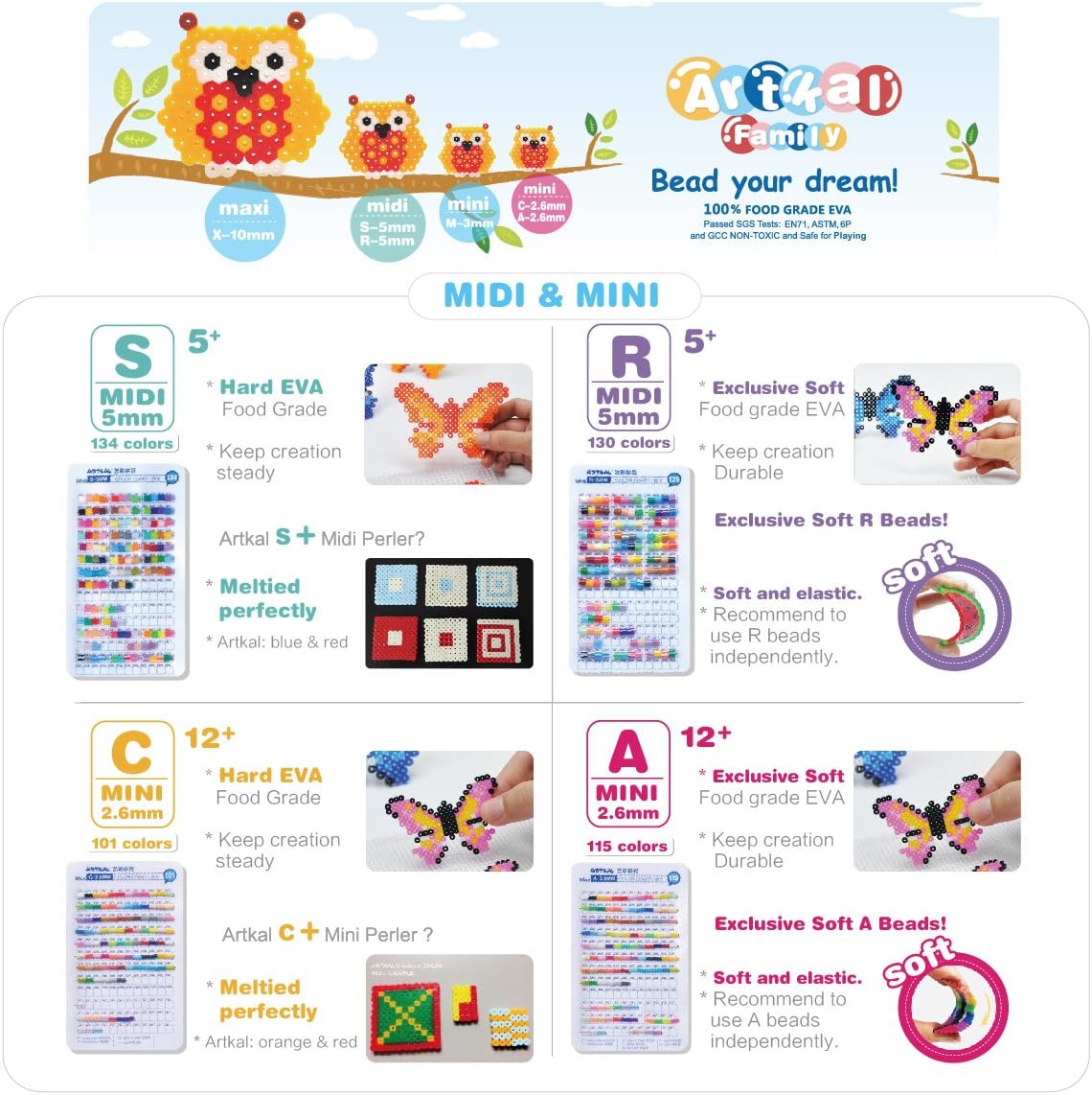 ARTKAL Iron Beads 1000pcs Fuse Beads 5mm Melty Beads, 30 Colors, 30 Pack