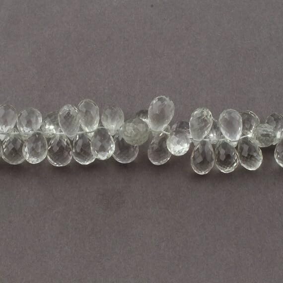 8 inch Strand of Natural Amethyst 10x7-12x8mm Drop Faceted briolette Beads for DIY Jewelry Making. |BRIO_00112