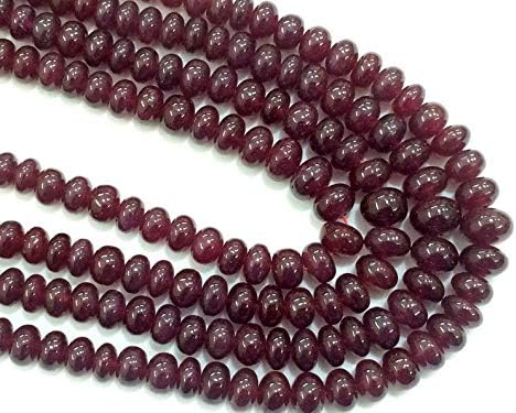 Ruby Beads, Ruby Jewelry, Genuine Ruby Necklace, Glass Filled Ruby, Ruby Smooth Rondelles, 5.5mm to 10mm, 10 Inch Strand