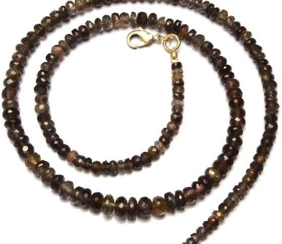 BEADS GEMSTONE 1 Strand Natural Chrysoberyl Cat's Eye Gemstone 4 to 7MM Faceted Rondelle Beads 19 Inch Code-HIGH-4653