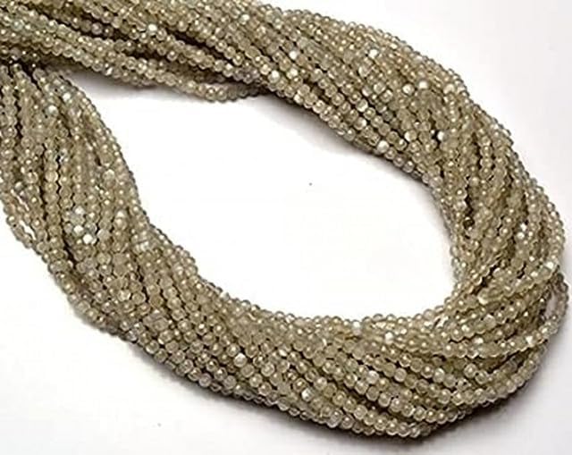 Natural Grey Moonstone 2.5MM Micro Faceted Rondelle Beads 13 Inch Long lot of 10 Strands CHIK-STRD-95121