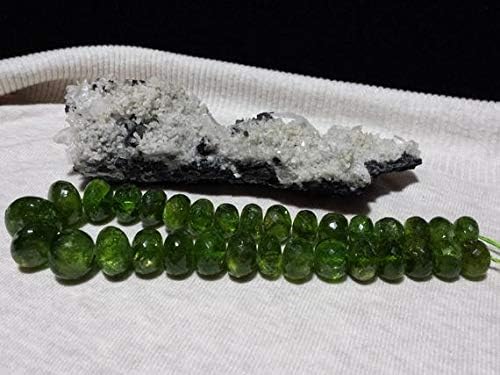 Natural Perit Graduating Faceted Rondelle Beads 15mm-24mm 15 in. Green Gemstone, Large Rondelles 15 Inch Long Strand Code-HIGH-60602