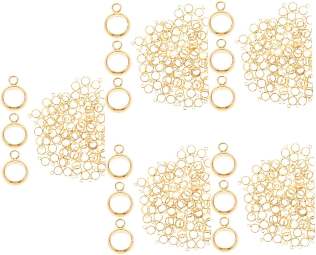 TEHAUX 500pcs Multi-Functional Bail Beads Stainless Steel Hangers for Necklace Bracelet