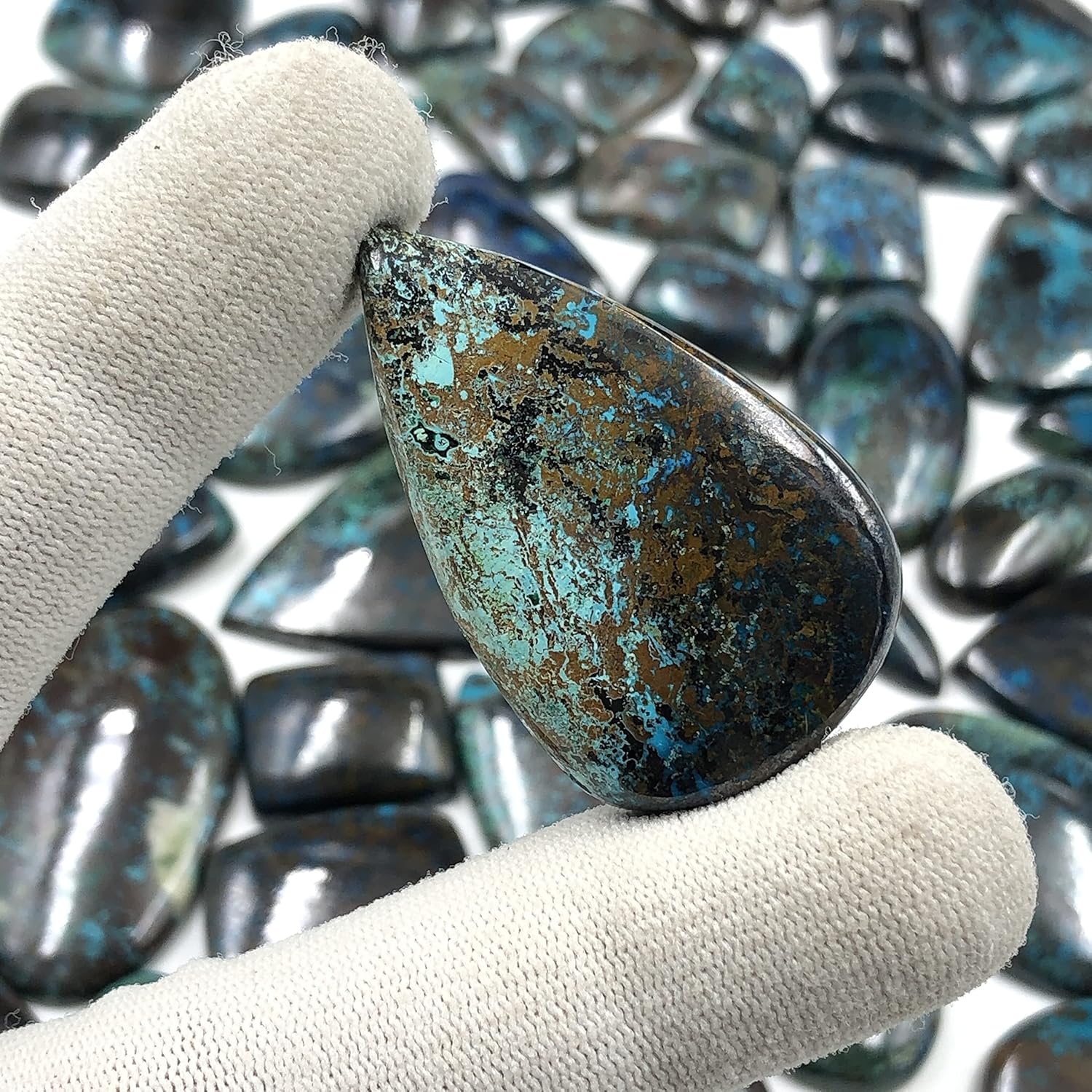 Natural CHRYSOCOLLA N Gemstone Loose Cabochon Lot For Jewelry Making, Loose Gemstone For Ring, Earring & Pendant Necklace, Jewelry Making Cabochons, Healing Gemstones