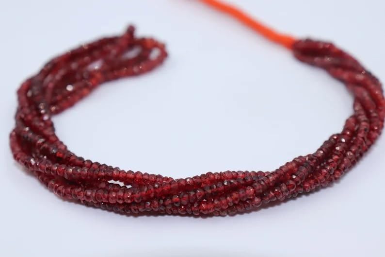 Padparadscha Red Sapphire Faceted Rondelle Beads 2.5-3 mm Padparadscha Sapphire Beads Blood Red Sapphire Rondelle Beads