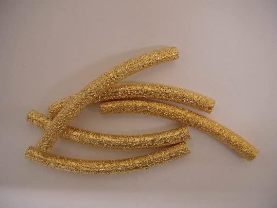 18K Gold Filled EP Tube 3x35mm Gold Filled Stardust Curve tube, GF1542A