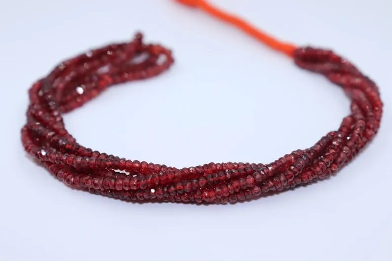Padparadscha Red Sapphire Faceted Rondelle Beads 2.5-3 mm Padparadscha Sapphire Beads Blood Red Sapphire Rondelle Beads