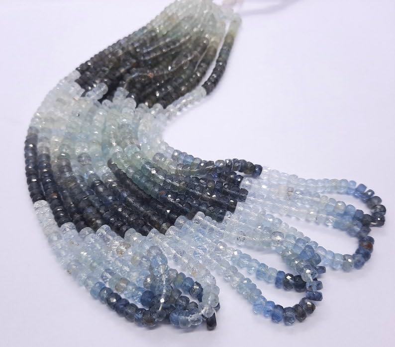 Natural Moss Aquamarine rondella faceted Beads 6 MM 16 inch long string jewelry making gemstone beads for necklace bracelet