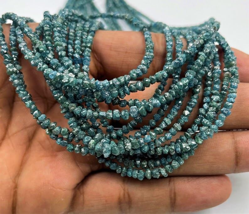 Natural Raw Blue Diamond Uncut Beads 3-3.5 mm Blue Diamond Beads Uncut Diamond Beads Blue Diamond Beads Round Shaped Beads