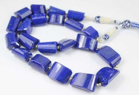 Beads Gemstone Blue Lapis Lazuli Tumble Nugget Step Cut Gemstone Loose Craft Beads Necklace 18 Inch Long 18mm 28mm Code-HIGH-20746