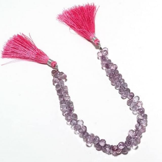 Coated Crystal Bead, Micro Faceted Briolette Beads, Tear Drop Beads Amethyst Color 7x10mm Beads, 6 Inch lot of 5 Strands Chik-STRD- 91149