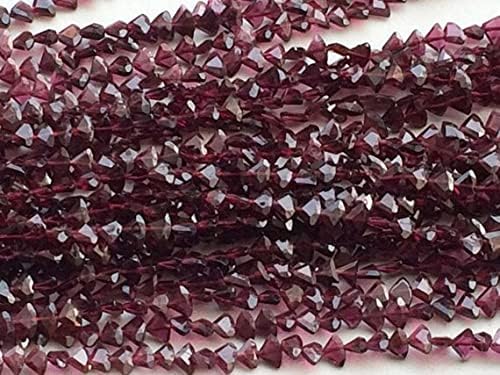 BEADS GEMSTONE 5 Strand Natural Garnet Faceted Fancy Trillion Beads, Natural Garnet Necklace, 6mm 12 Inch Long Long Code-HIGH-17982