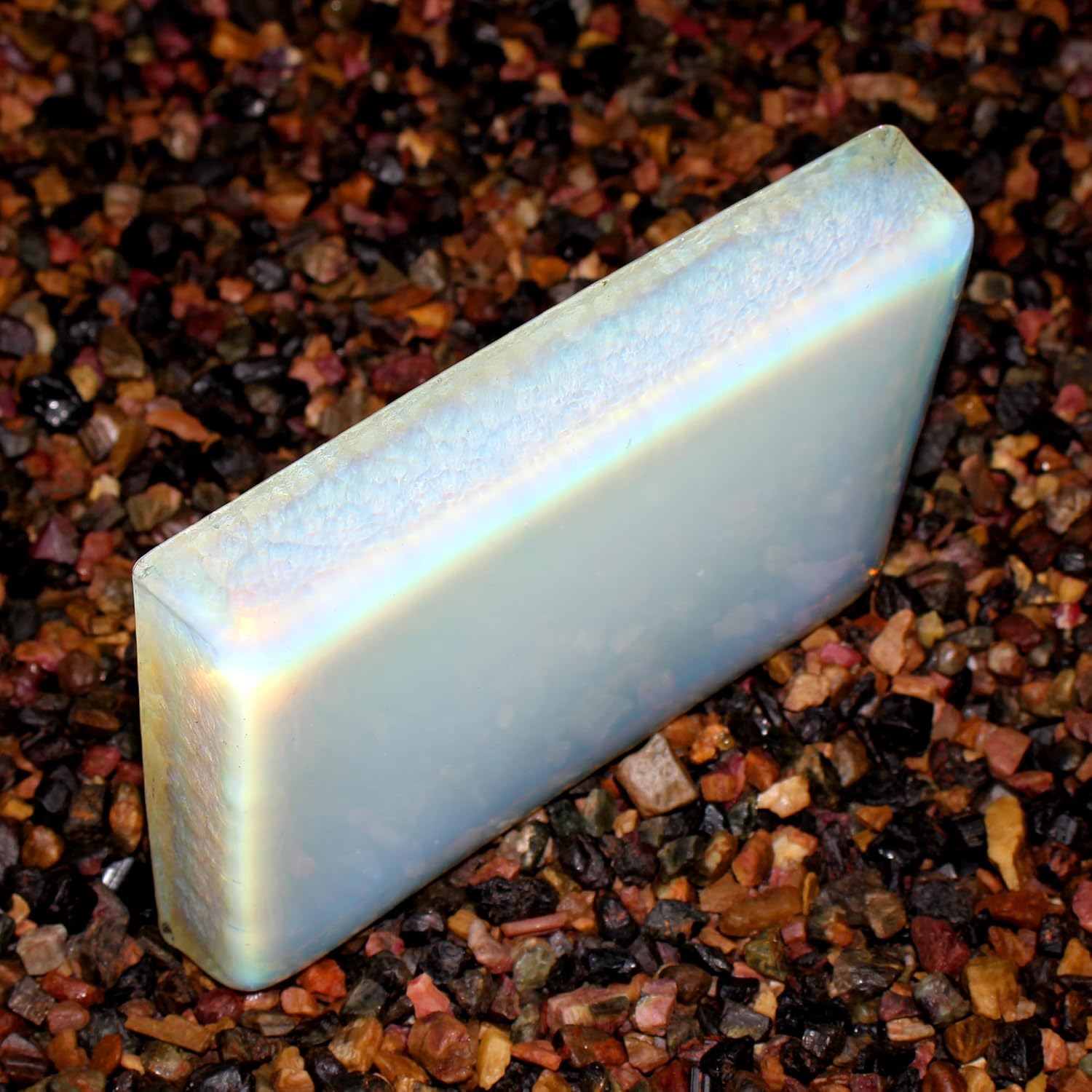 REAL-GEMS Opalite Real Blue Reiki Crystal Slab 16 cm 1401 Grams for Decoration