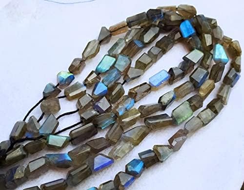 13 inch Strand of Natural gem Labradorite, 6-10mm Nugget Faceted Beads for DIY Jewelry Making. | Beads_05057