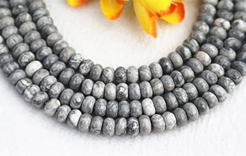 13 inch Strand of Natural gem Gray Picasso Jasper, 8mm Round Smooth Beads for DIY Jewelry Making. | Beads_03975