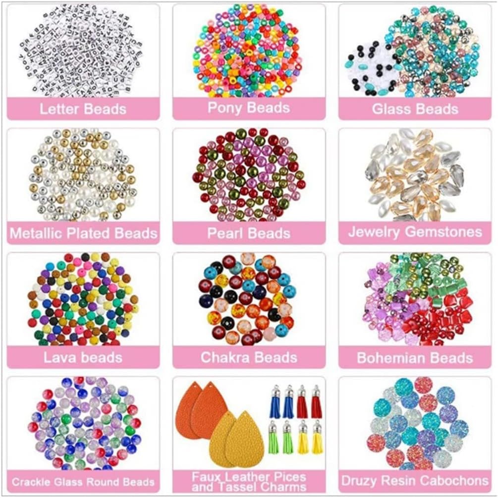 2035Pcs Jewelry Making Supplies Kit Earrings Repair Tools Include Jewelry Charms,Beads,Beading Wire for Necklace DIY