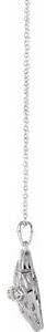 14k White Gold 1/10 Ct Diamond Granulated Filigree Necklace