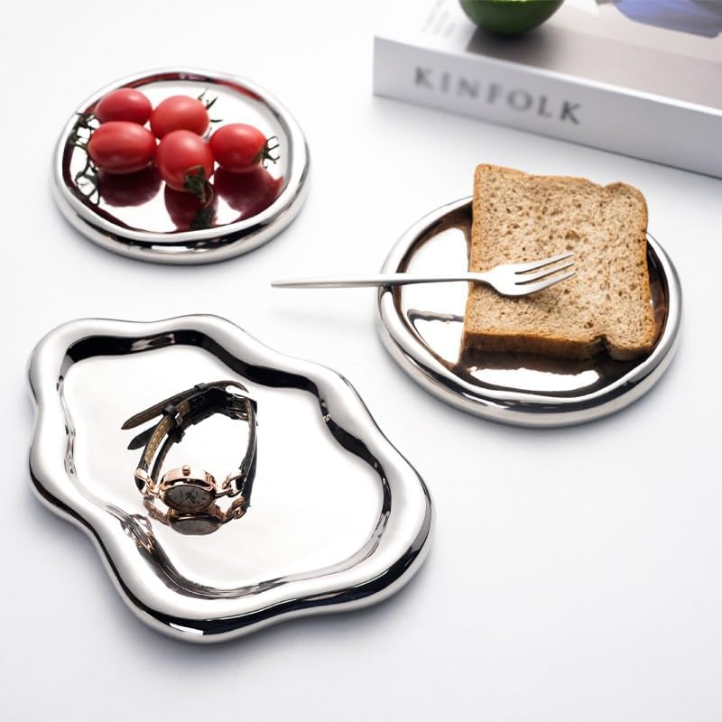 Tray Decor Aromatherapy Jewelry Storage Tray Snack Dessert Tray Ornaments Desktop Storage Tray Food Tray(B)