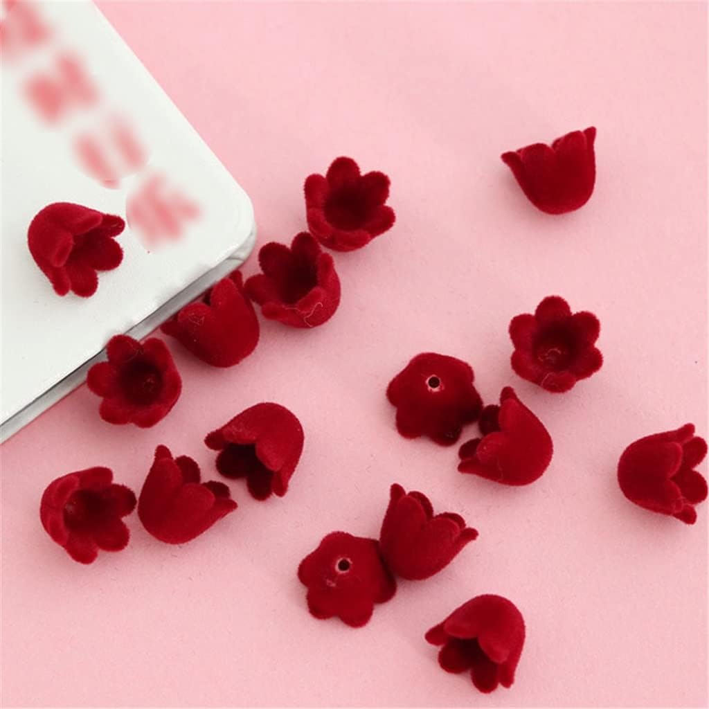 SIDUFHAOPKLL Vintage Red Velvet Acrylic Flock Earrings DIY Handicraft Material Accessories