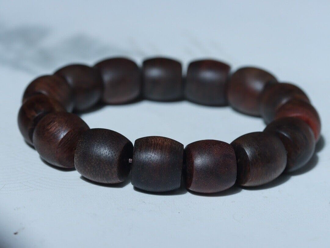 Agarwood 14mmx15pcs Fusen Red Earth Agarwood Skewers Submerged Grade Buddha Beads Rosary