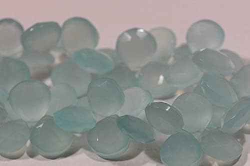 Chalcedony Faceted Teardrop Beads Natural Gemstone Beads Jewelry Making Supplies 12x12x6mm 4