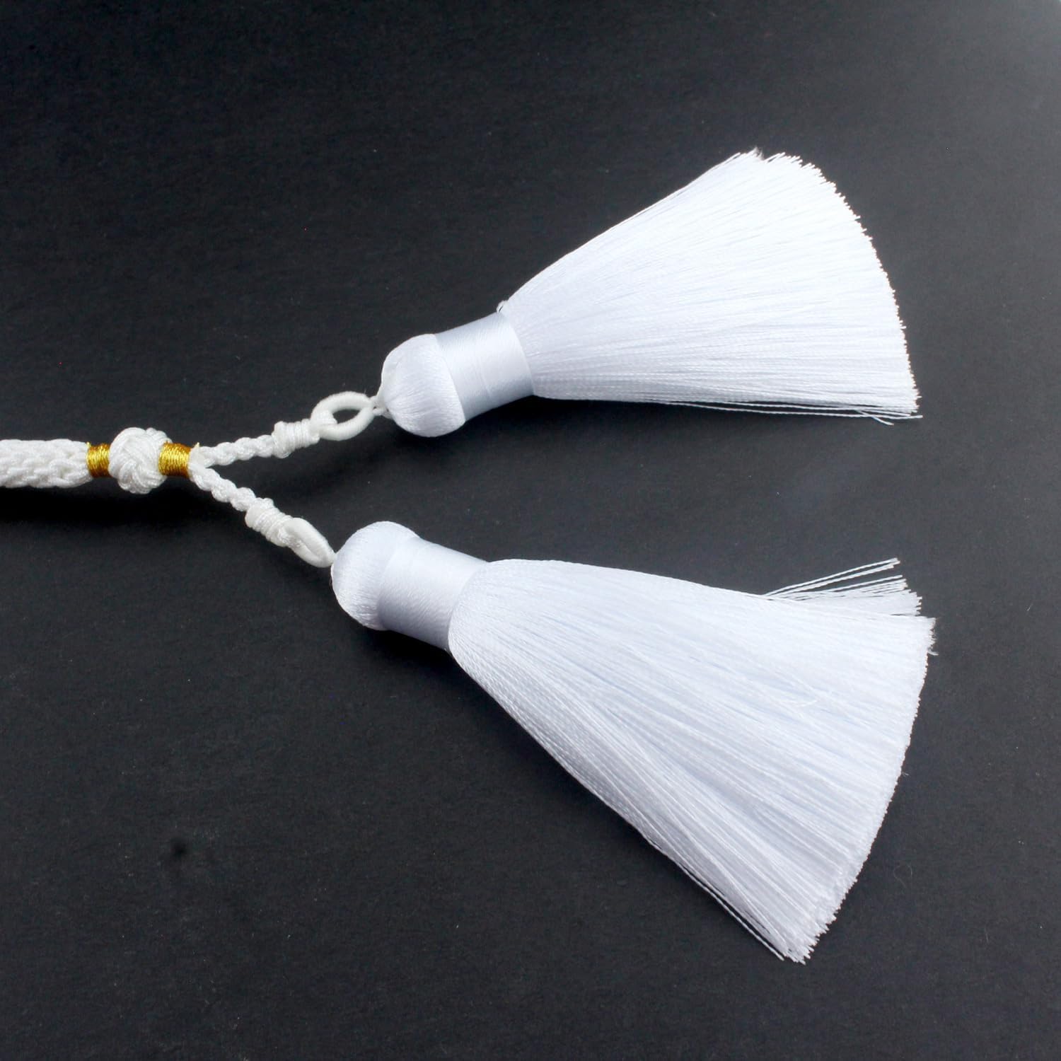 Muslims Islamic Dhikr Tasbeeh Tasbih Prayer Beads, 33 White Jade Stone Beads with Tassel